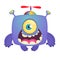 Funny cartoon monster. Vector Halloween illustration