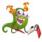 Funny cartoon monster. Vector Halloween illustration