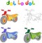 Funny cartoon motorcycle. Connect dots and get image. Educationa