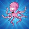 Funny cartoon octopus