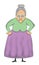 Funny Cartoon Old Grandma, Granny Illustration