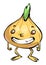 Funny cartoon onion character. Cute vegetables vector illustration. Eco Food icon