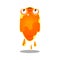 Funny cartoon orange sluggish blob monster. Cute bright jelly character vector Illustration