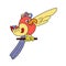 Funny cartoon parrot