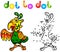 Funny cartoon parrot dot to dot