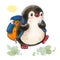 Funny cartoon penguin