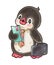 Funny cartoon penguin