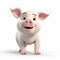 Funny Cartoon Pig In 8k Resolution: White Background, Playful Expressions