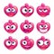 Funny cartoon pink jelly monster