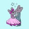Funny cartoon princess mouse and mouse Prince. Dream big. Motivation. Cartoon character illustration for game, book, t