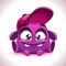 Funny cartoon purple alien monster character