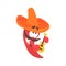 Funny cartoon red pepper character wearing sombrero playing guitar, mexican traditional humanized food in traditional