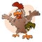 Funny cartoon rooster