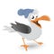 Funny cartoon seagull