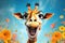 funny cartoon smiling giraffe