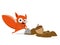 Funny cartoon squirrel hiding a nut clipart