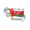 Funny cartoon style of flag oman With megaphone