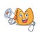 Funny cartoon style of fortune cookie With megaphone