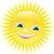 Funny cartoon sun smiling