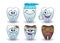 Funny cartoon teeth set