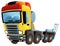 funny cartoon tow or cargo heavy duty truck isolated illustration for children