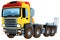 funny cartoon tow or cargo heavy duty truck isolated illustration for children