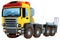 funny cartoon tow or cargo heavy duty truck isolated illustration for children