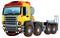 funny cartoon tow or cargo heavy duty truck isolated illustration for children