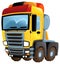 funny cartoon tow or cargo heavy duty truck isolated illustration for children