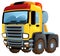 funny cartoon tow or cargo heavy duty truck isolated illustration for children