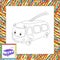 Funny cartoon trolleybus. Coloring book for kids