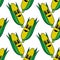 Funny cartoon vegetable corn seamless pattern