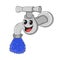 Funny cartoon water faucet, vector illustration