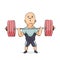 Funny cartoon weightlifter