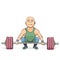 Funny cartoon weightlifter