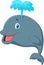 Funny cartoon whale