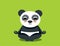 Funny Cartoon Yoga Panda Meditating in Lotus Pose