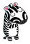 Funny cartoon zebras on white background, Vector illustration of cute cartoon zebra.