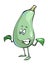 Funny cartoon zucchini character. Cute Green vegetables vector illustration. Eco Food icon