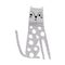 Funny Cat Animal Illustration with grey ears and face
