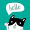 Funny cat. Cute creative card.