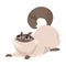Funny Cat Domestic Pet Playing Wiggling Tail Vector Illustration