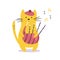Funny cat playing bagpipe. Vector illustration