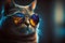 Funny cat in stylish sunglasses