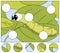 Funny caterpillar wants to eat a fresh leaf. Complete the puzzle and find the missing parts of the picture. Game for kids