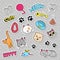 Funny Cats Badges, Patches and Stickers with Fish, Clutches