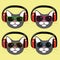 Funny cats in music headphones and sunglasses