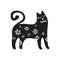 Funny cats set. Black cats silhouette collections. Cartoon style.