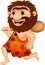 Funny caveman cartoon running