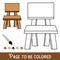 Funny Chair to be colored, the coloring book for preschool kids with easy educational gaming level